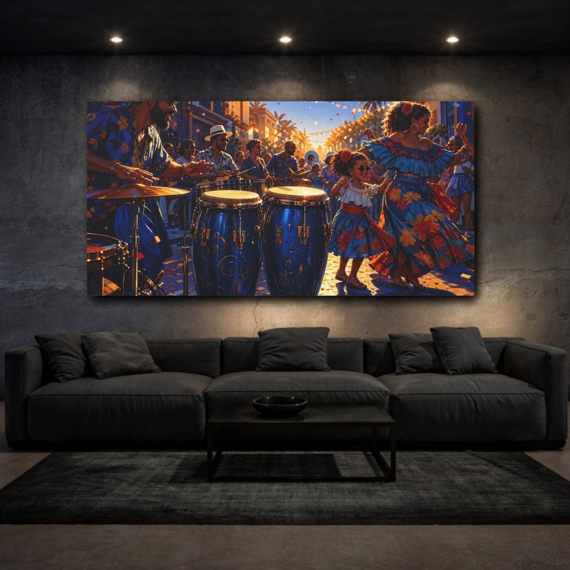 Mockup 3. Fairytale Street Festival Festive Celebration shown as canvas print