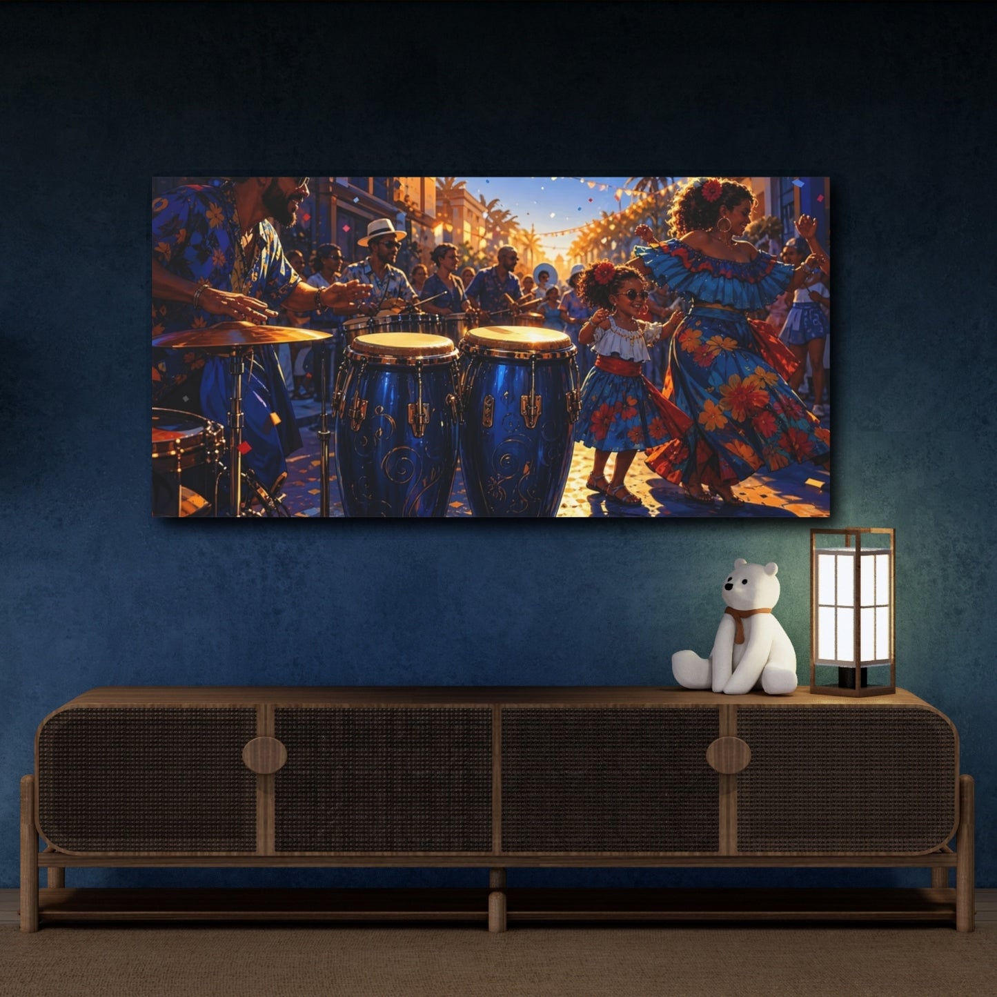 Mockup 4. Fairytale Street Festival Festive Celebration shown as canvas print