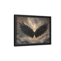 Side Mockup 6. Fairytale Wings Black And Gold shown as stretched canvas wall art