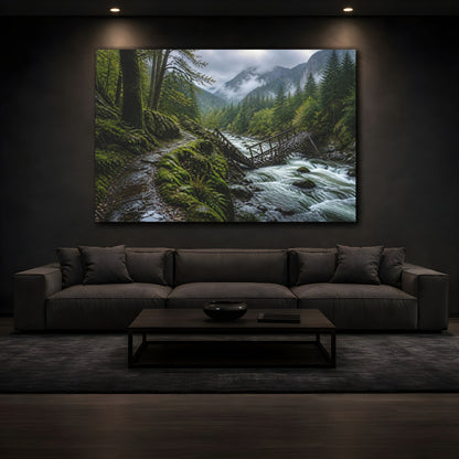 Mockup 3. Fallen Bridge Landscape shown as canvas print