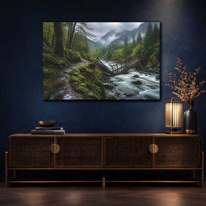 Mockup 4. Fallen Bridge Landscape shown as canvas print