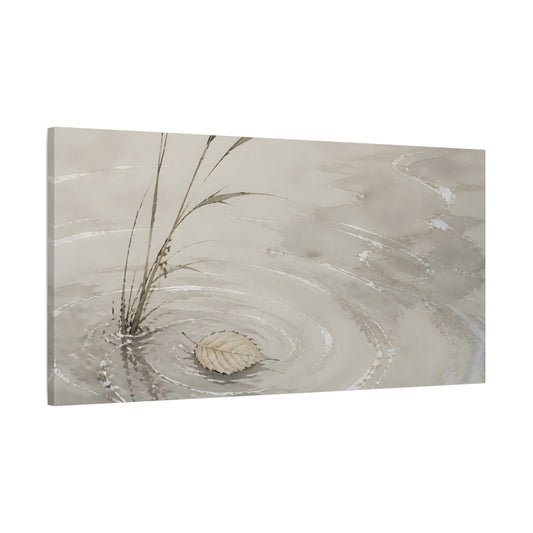 Main Mockup. Fallen Leaf On Ripples shown as canvas print