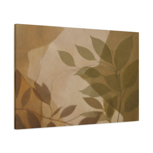 Main Mockup. Falling Leaf Shadow On Linen shown as canvas print