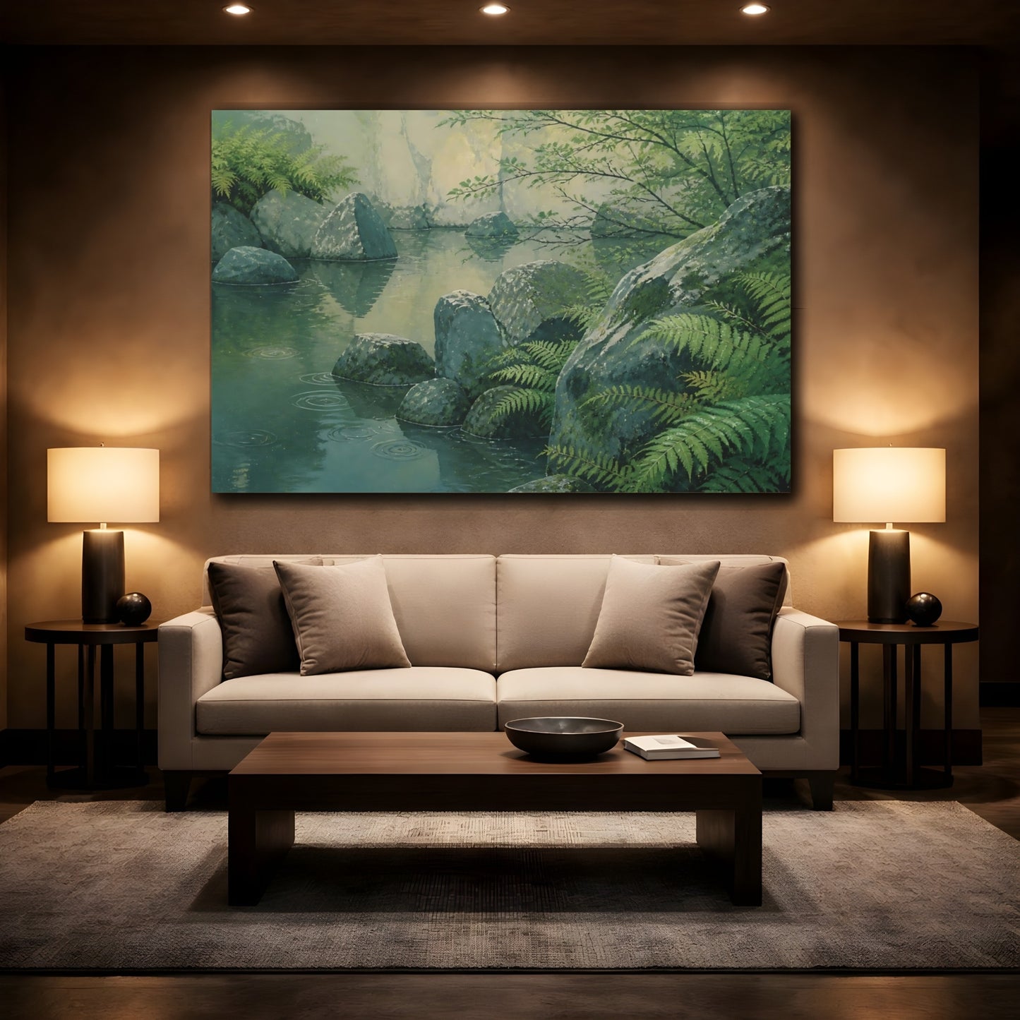 Mockup 2. Fern And Stone Garden shown as canvas print