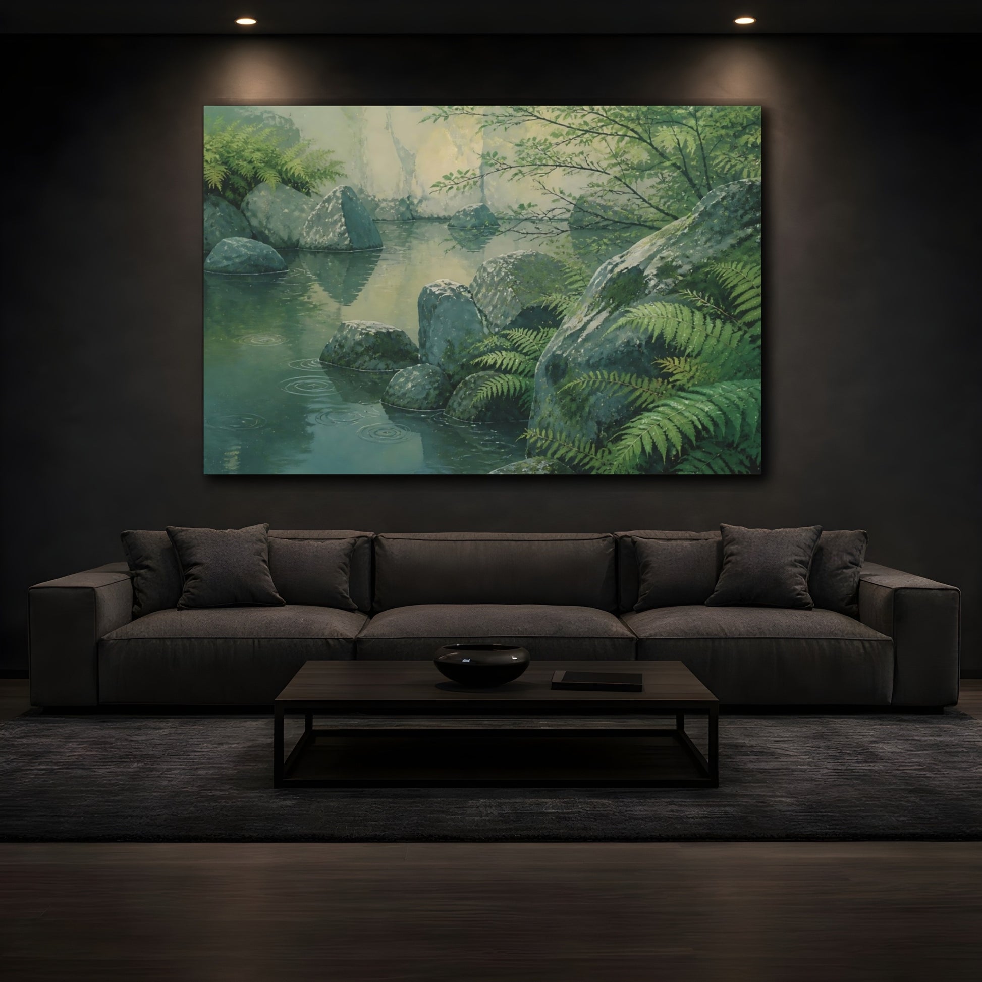 Mockup 3. Fern And Stone Garden shown as canvas print