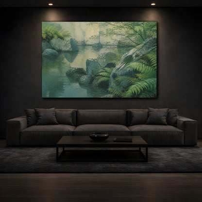 Mockup 3. Fern And Stone Garden shown as canvas print