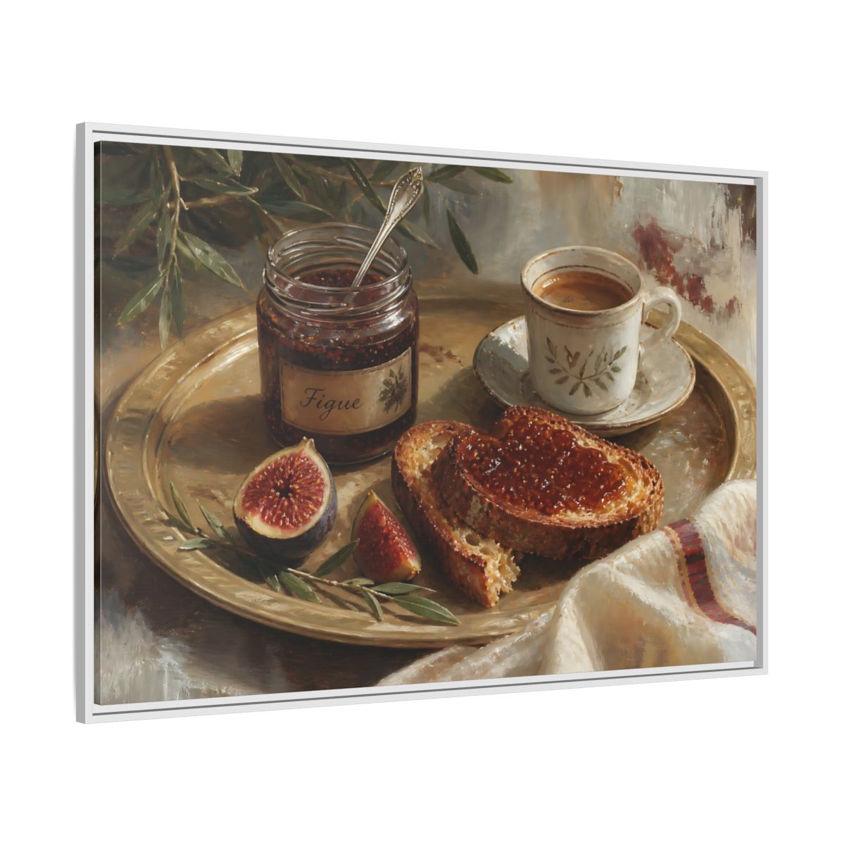 Side Mockup 7. Fig Jam Breakfast Tray shown as framed canvas print
