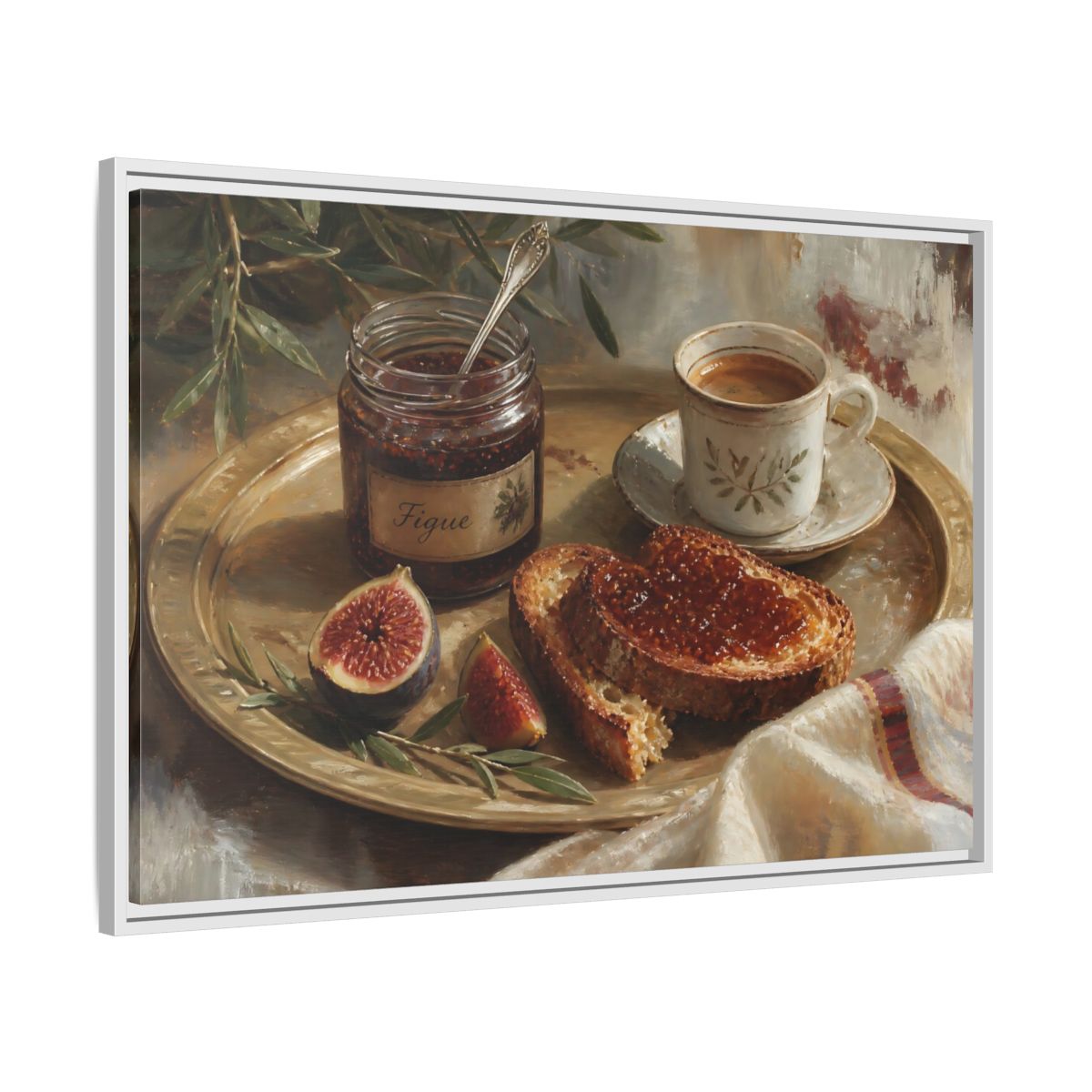 Side Mockup 9. Fig Jam Breakfast Tray shown as framed canvas print