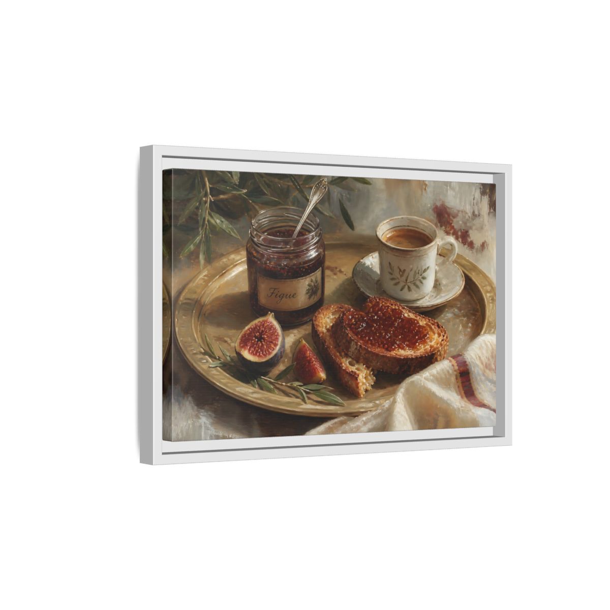 Side Mockup 4. Fig Jam Breakfast Tray shown as framed canvas print