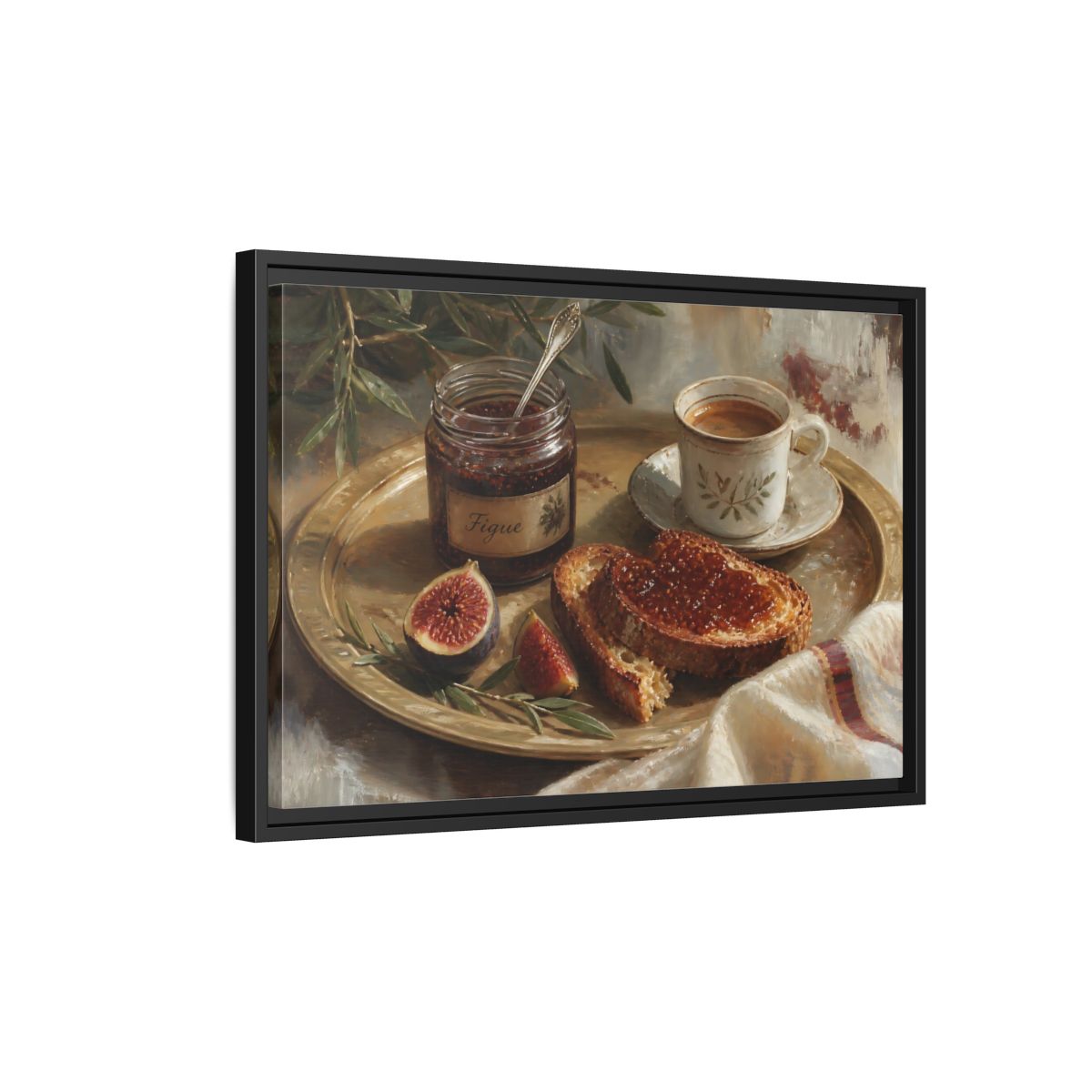 Side Mockup 3. Fig Jam Breakfast Tray shown as framed canvas print