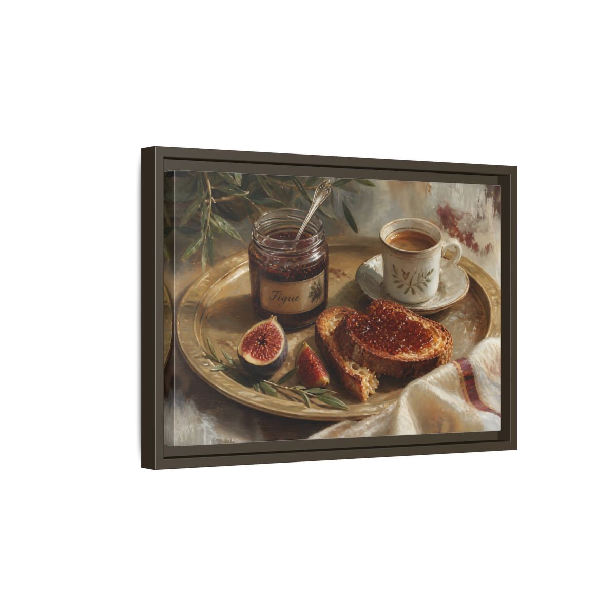 Side Mockup 5. Fig Jam Breakfast Tray shown as framed canvas print