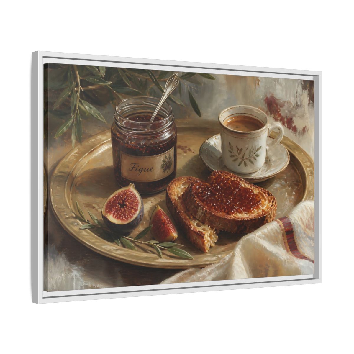Side Mockup 10. Fig Jam Breakfast Tray shown as framed canvas print