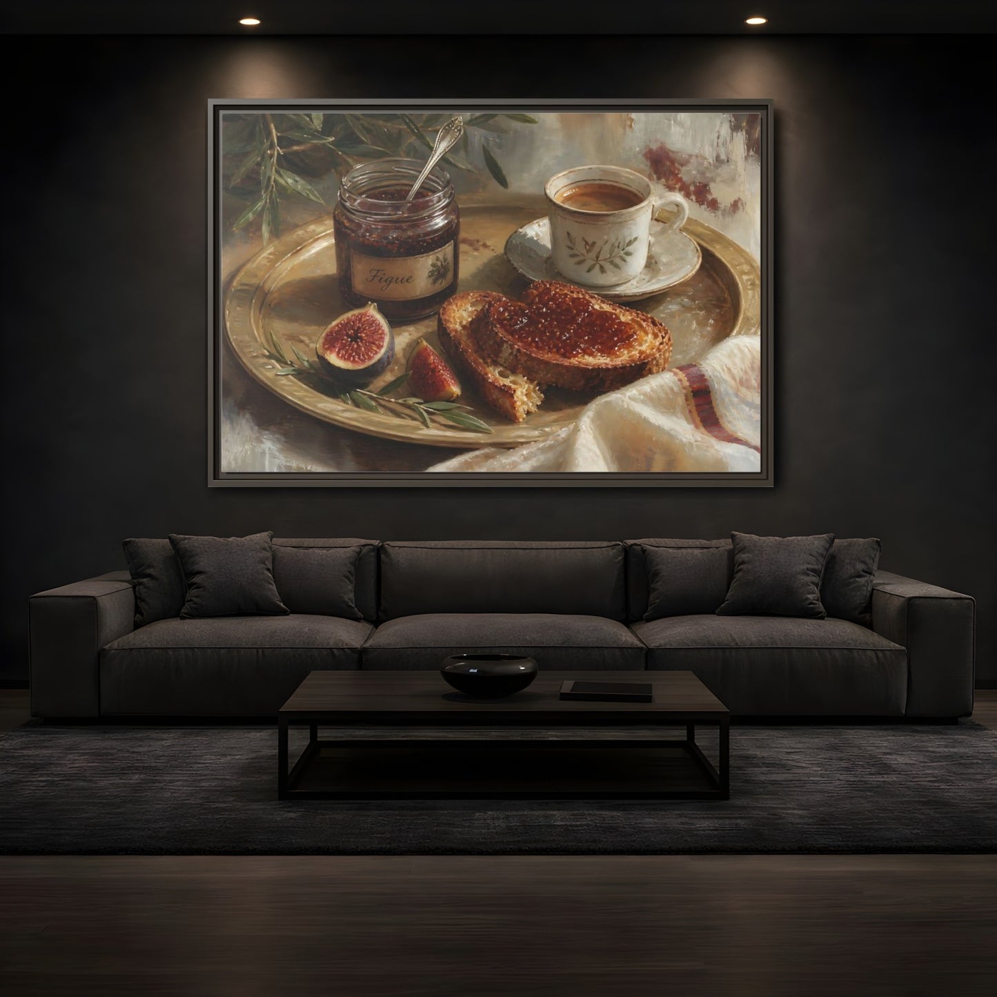 Mockup 3. Fig Jam Breakfast Tray shown as framed canvas print