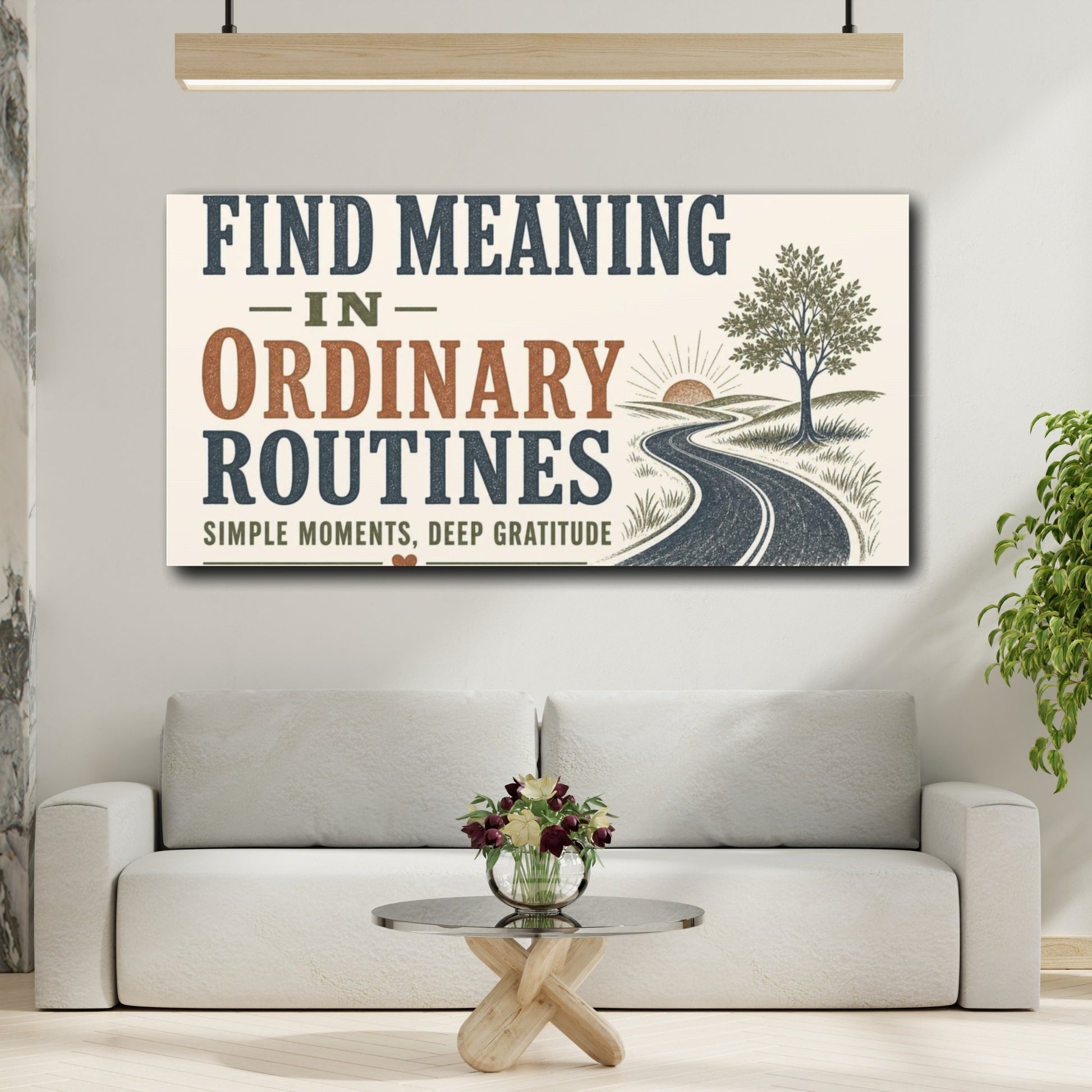 Mockup 2. Find Meaning Quote shown as canvas print