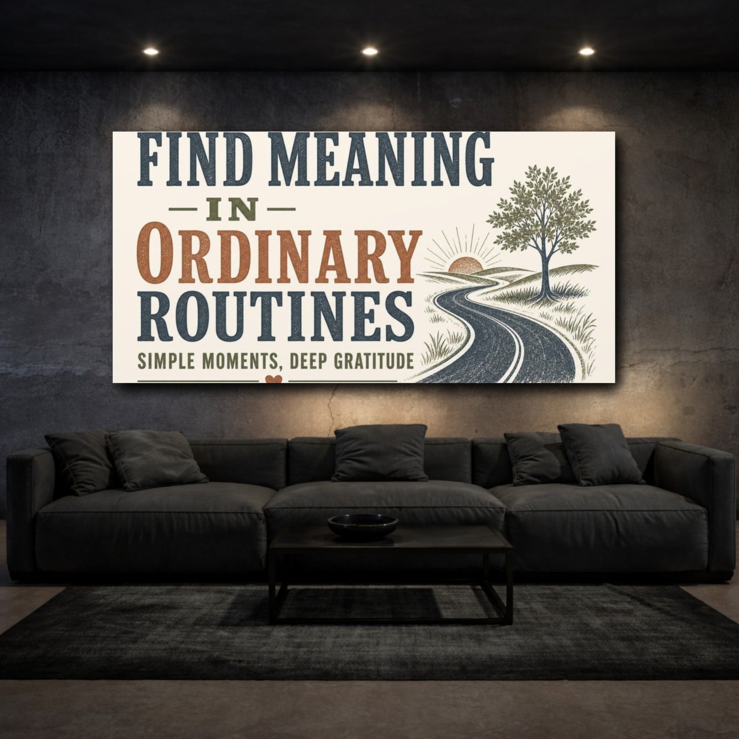 Mockup 3. Find Meaning Quote shown as canvas print