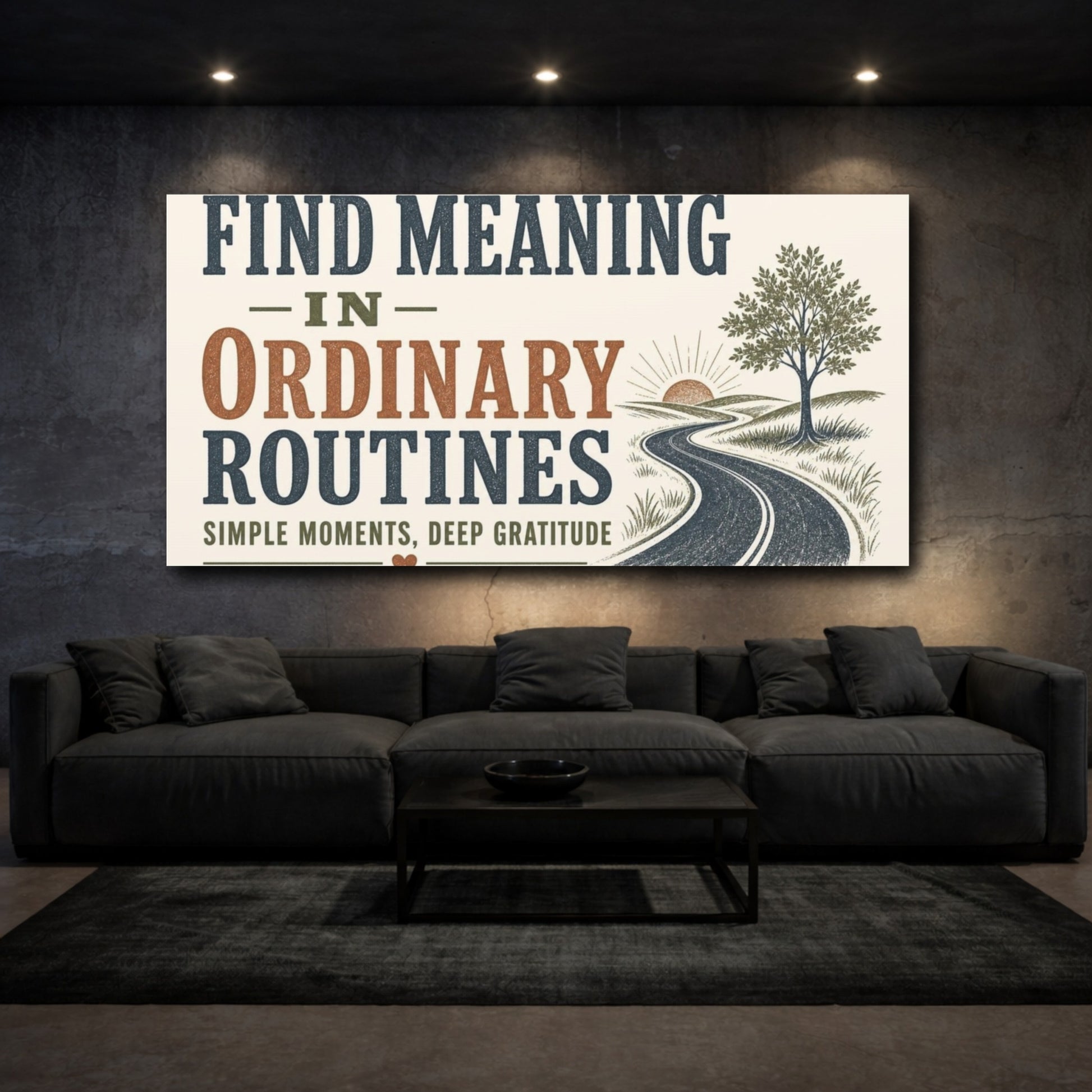 Mockup 3. Find Meaning Quote shown as canvas print