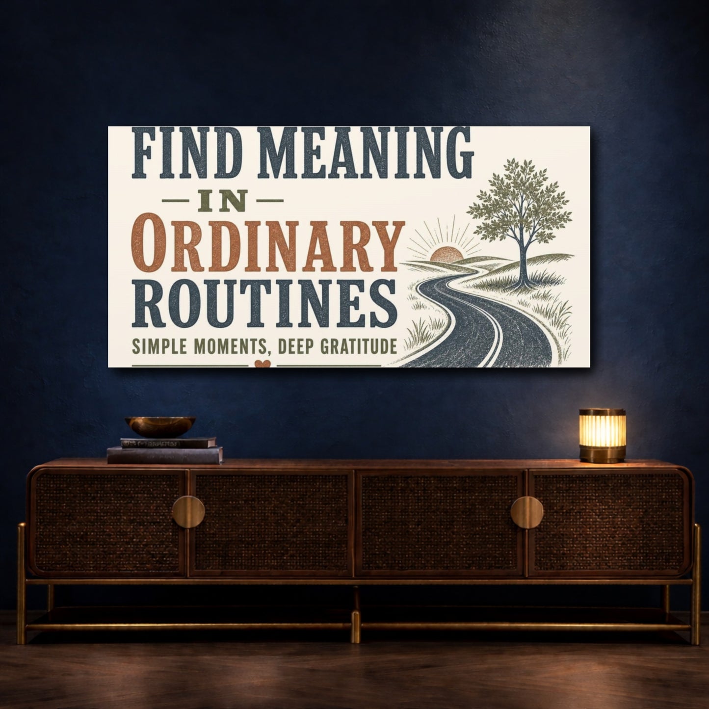 Mockup 4. Find Meaning Quote shown as canvas print