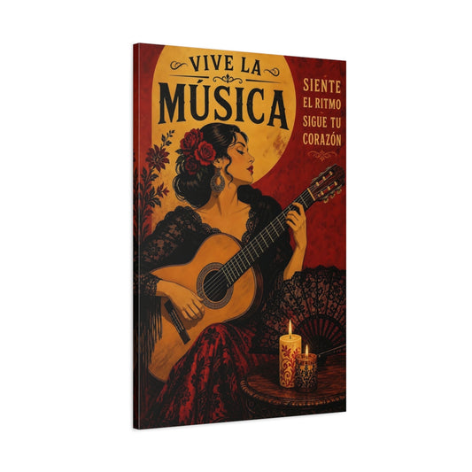 Main Mockup. Flamenco Guitar Serenade shown as canvas print