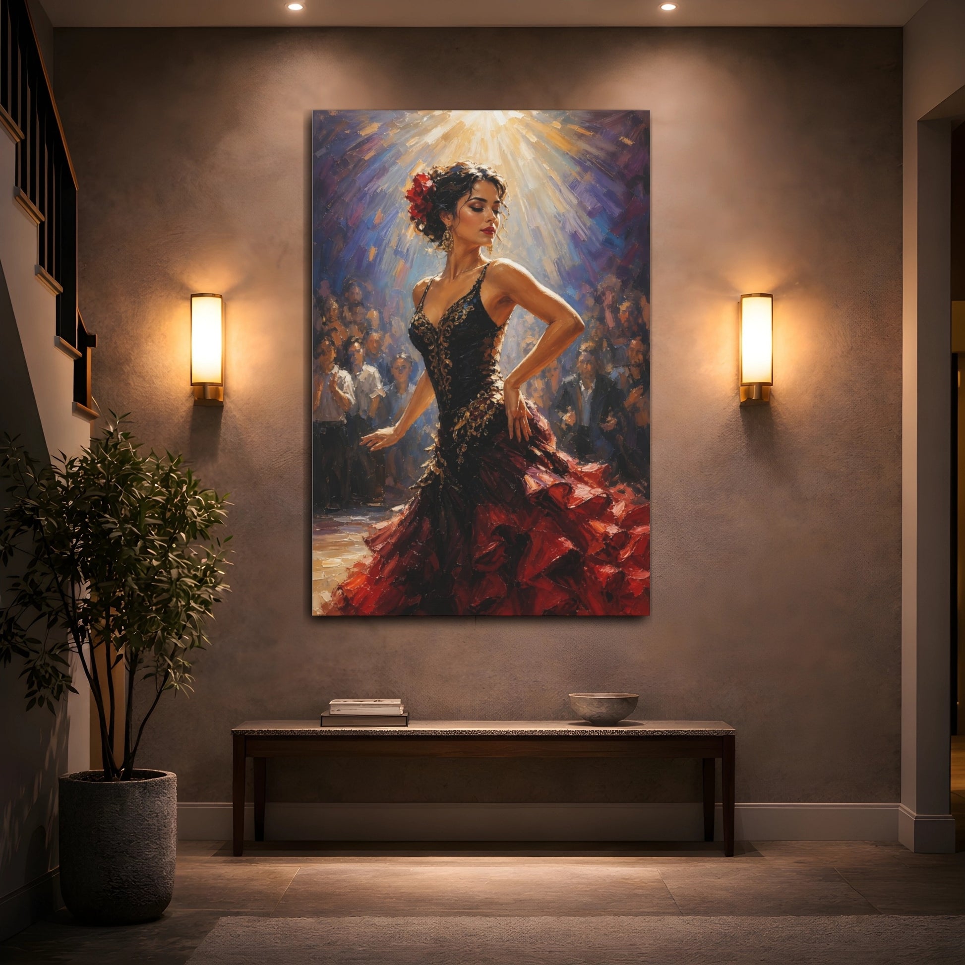 Mockup 2. Flamenco Passion shown as canvas print