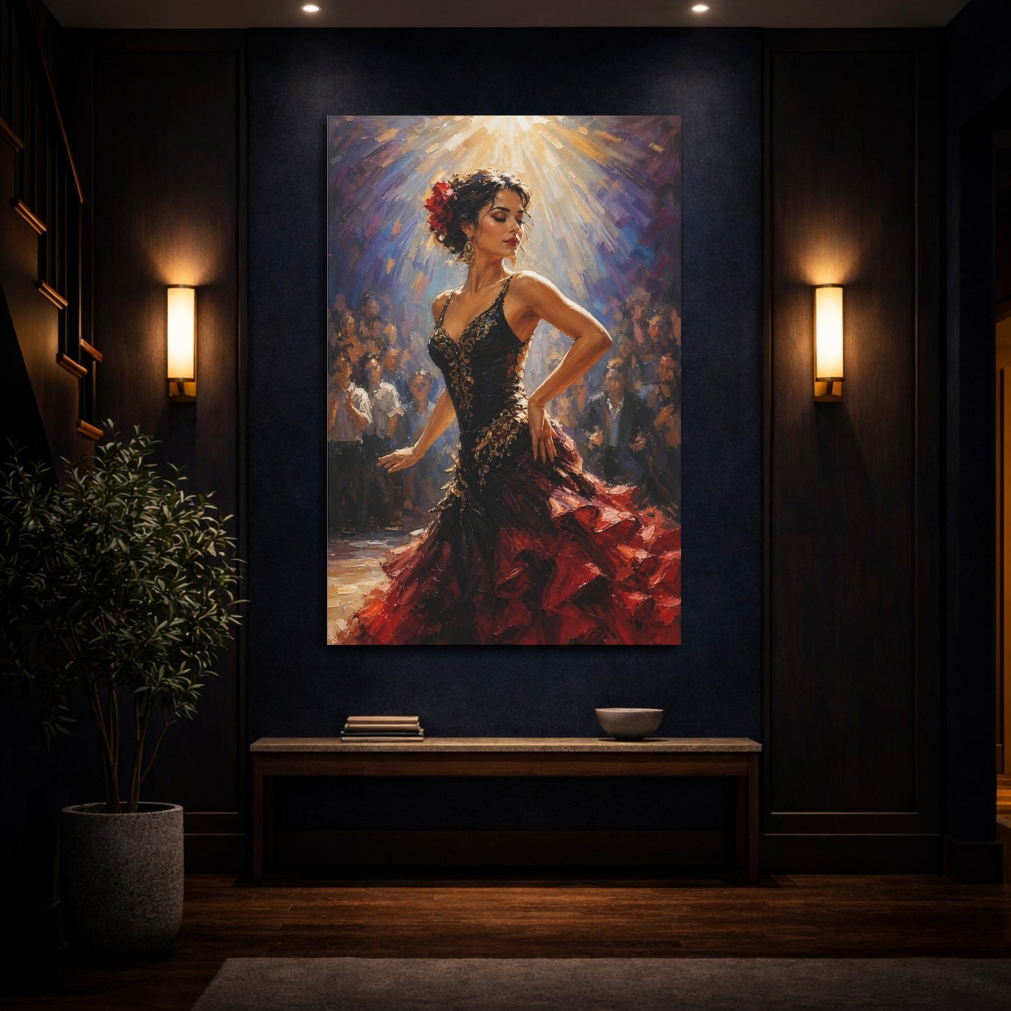Mockup 4. Flamenco Passion shown as canvas print