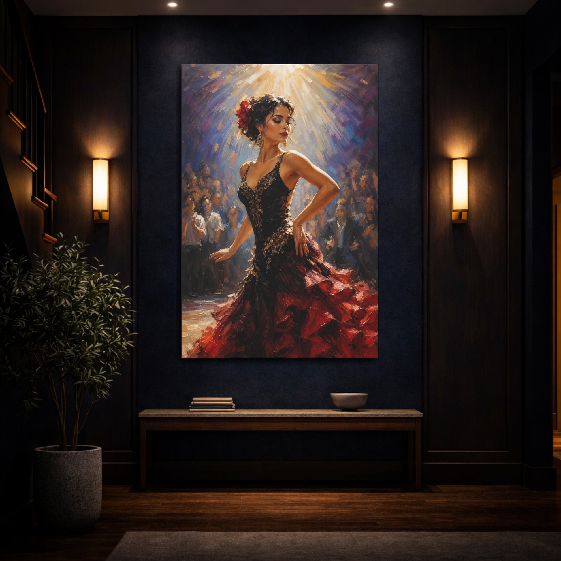 Mockup 4. Flamenco Passion shown as canvas print