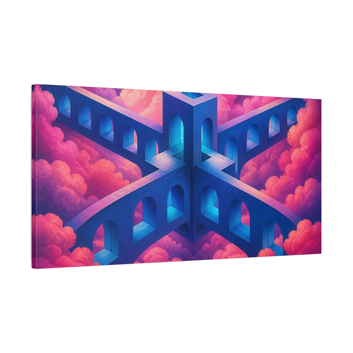 Main Mockup. Floating Arches Illusion shown as canvas print
