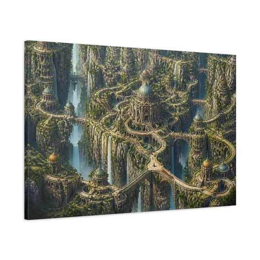 Main Mockup. Floating Cliffside Citadel shown as canvas print