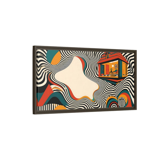 Main Mockup. Floating House Illusion shown as framed canvas print