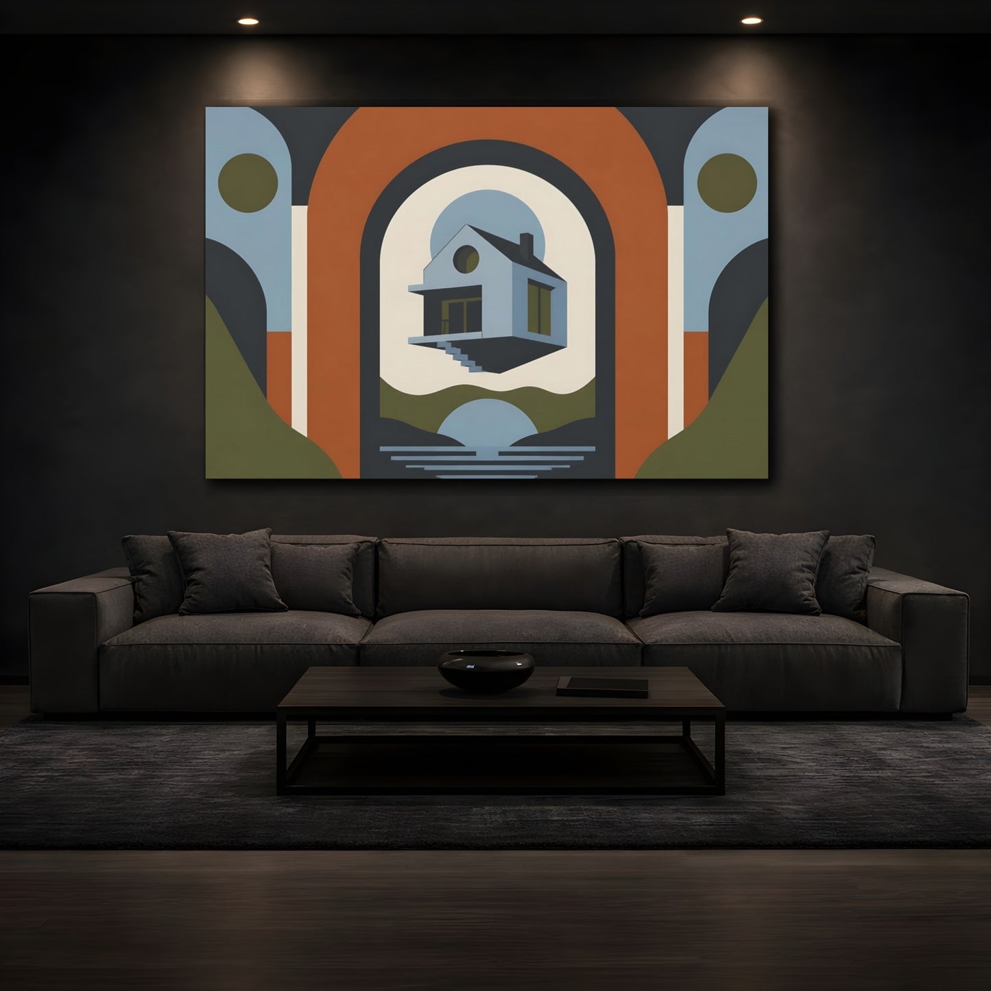 Mockup 3. Floating House In Arch shown as canvas print
