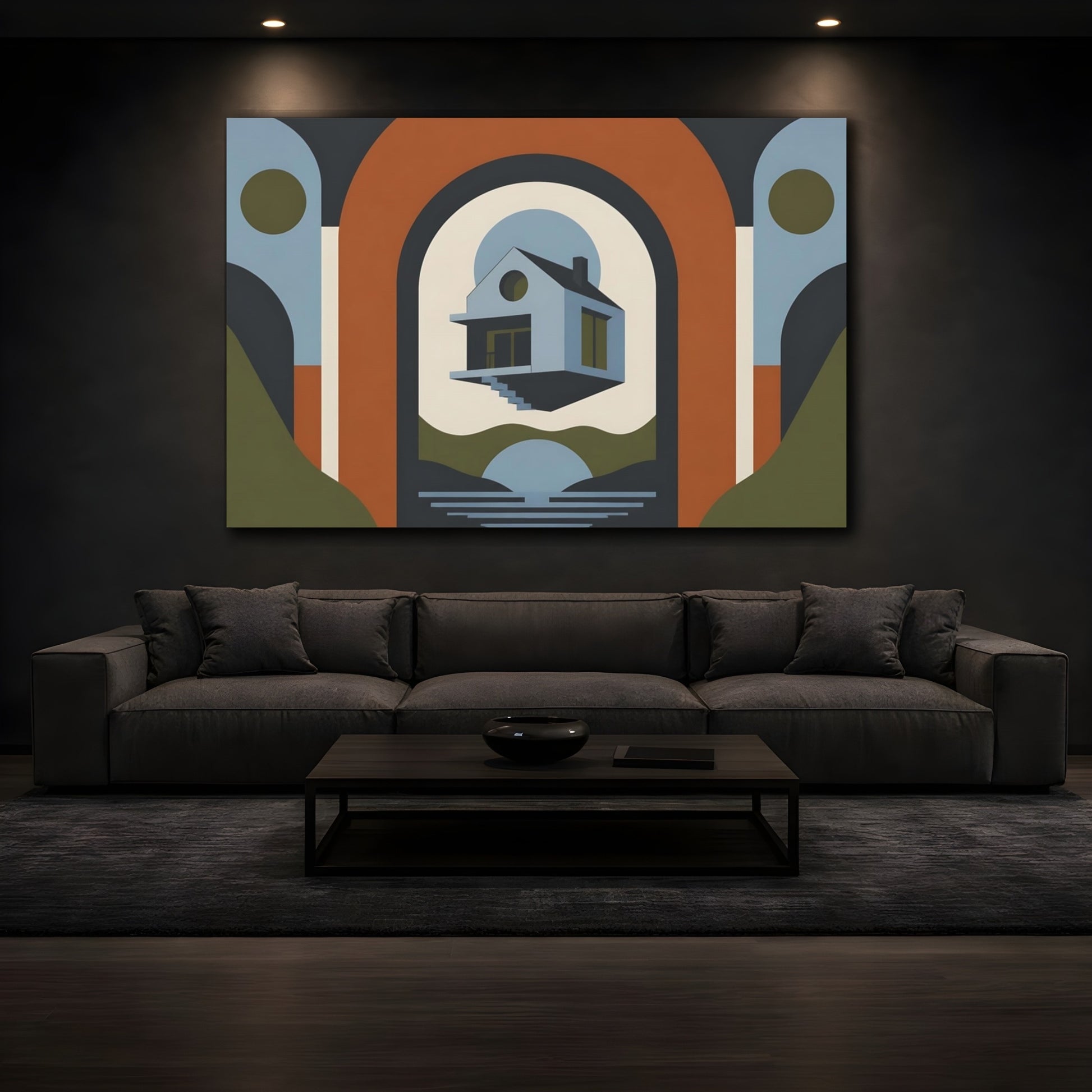 Mockup 3. Floating House In Arch shown as canvas print