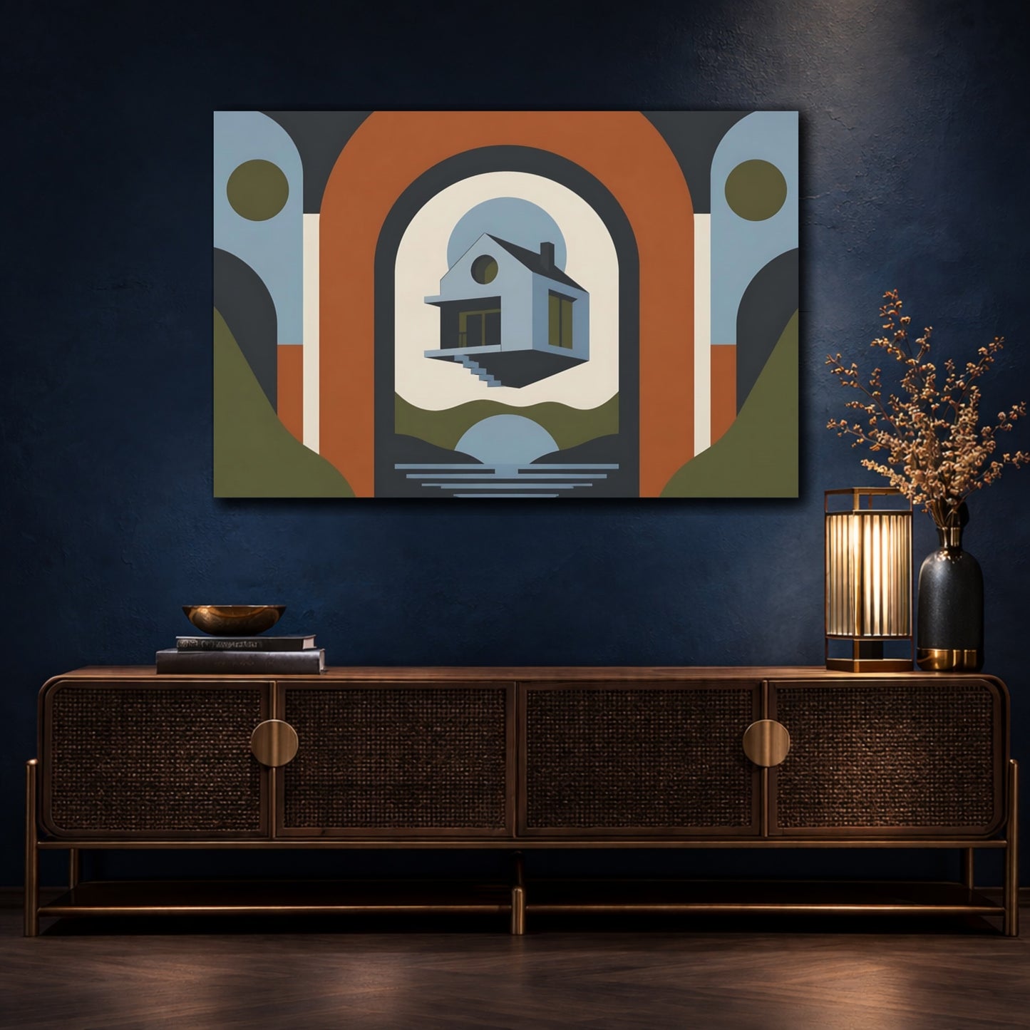 Mockup 4. Floating House In Arch shown as canvas print