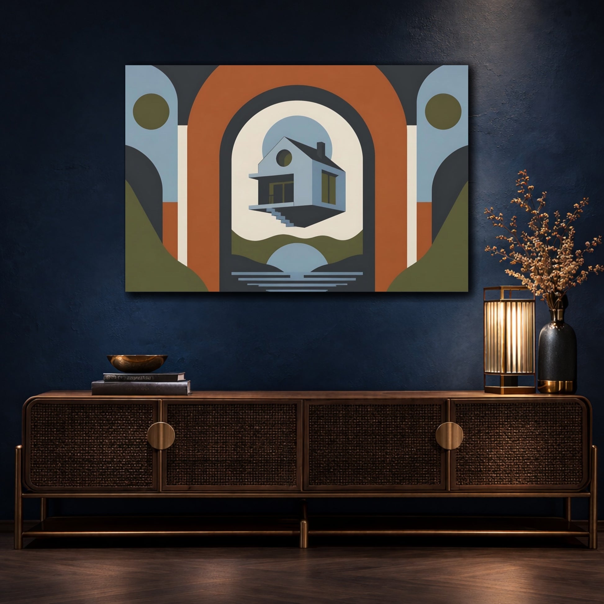 Mockup 4. Floating House In Arch shown as canvas print