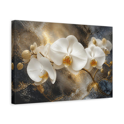 Side Mockup 4. Floating White Orchid shown as canvas print