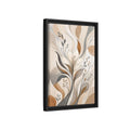 Side Mockup 6. Floral Abstract Flower Beige Brown Grey shown as stretched canvas wall art