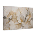 Side Mockup 4. Floral Abstract Flower Gold And Gray shown as stretched canvas wall art