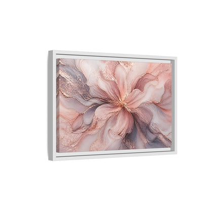 Side Mockup 4. Floral Abstract Flower Pink And Rose Gold shown as stretched canvas wall art