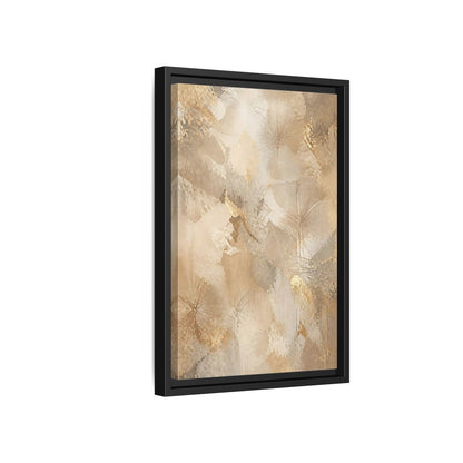 Side Mockup 6. Floral Abstract Flowers Beige Gold Floral shown as stretched canvas wall art