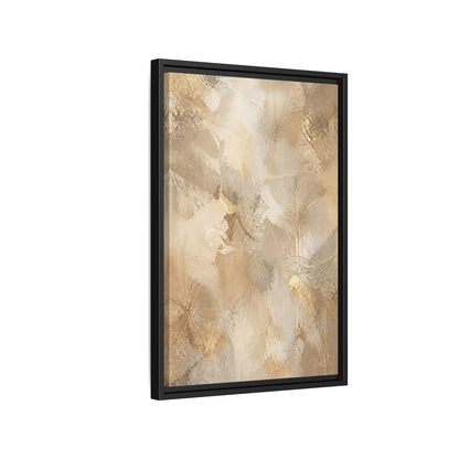 Side Mockup 3. Floral Abstract Flowers Beige Gold Floral shown as stretched canvas wall art