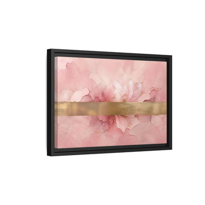 Side Mockup 6. Floral Abstract Florals Pink Gold Abstract shown as stretched canvas wall art