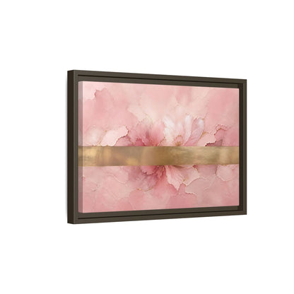 Side Mockup 5. Floral Abstract Florals Pink Gold Abstract shown as stretched canvas wall art