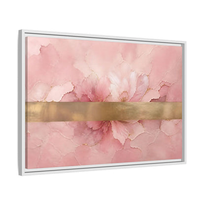Side Mockup 10. Floral Abstract Florals Pink Gold Abstract shown as stretched canvas wall art