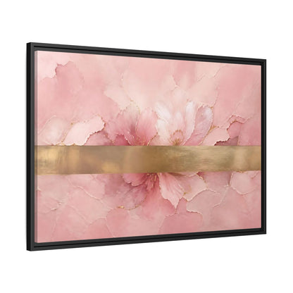 Side Mockup 13. Floral Abstract Florals Pink Gold Abstract shown as stretched canvas wall art