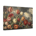 Side Mockup 4. Floral Floral Arrangement Dramatic Floral shown as stretched canvas wall art