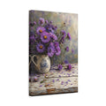 Side Mockup 4. Floral Aster Flowers Purple Floral shown as stretched canvas wall art