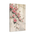 Side Mockup 4. Floral Azaleas Pink And Green shown as stretched canvas wall art