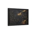 Side Mockup 6. Floral Black Blossoms Black Gold Floral shown as stretched canvas wall art