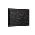 Side Mockup 6. Floral Black Rose Black Gold Floral shown as stretched canvas wall art
