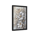 Side Mockup 6. Floral Blossoms Silver Gold Floral shown as stretched canvas wall art