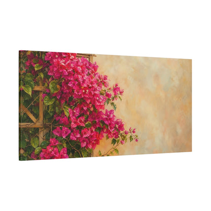 Side Mockup 2. Floral Bougainvillea Flowers Pink Bougainvillea shown as stretched canvas wall art