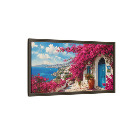Main Mockup. Floral Bougainvillea Pink Bougainvillea shown as stretched canvas wall art